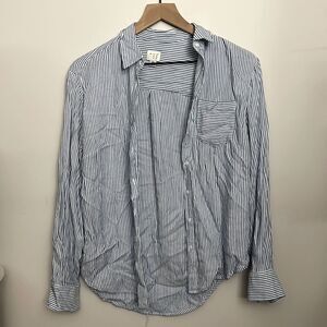 XS blue and white striped button down cardigan
